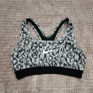 Nike Women's Abstract Sports Bra - Black and Gray